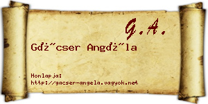 Gácser Angéla névjegykártya